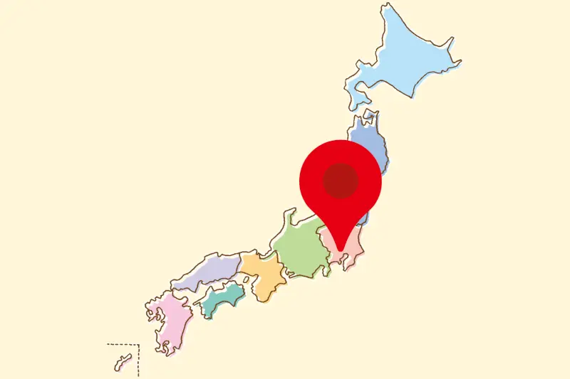 日本地図とピン